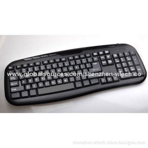 Cheap Wired Multimedia Keyboard, USB Port with FCC, RoHS Marks